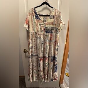 Orientique Naturally Australian Bohemian Patchwork Midi Dress